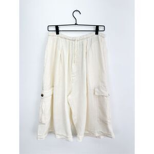 La Bottega di Brunella Women’s Cream Off White Linen Cargo Short